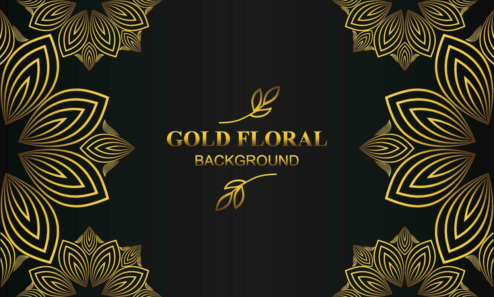 beautiful gold floral background with floral, flower and leaf ornament vector