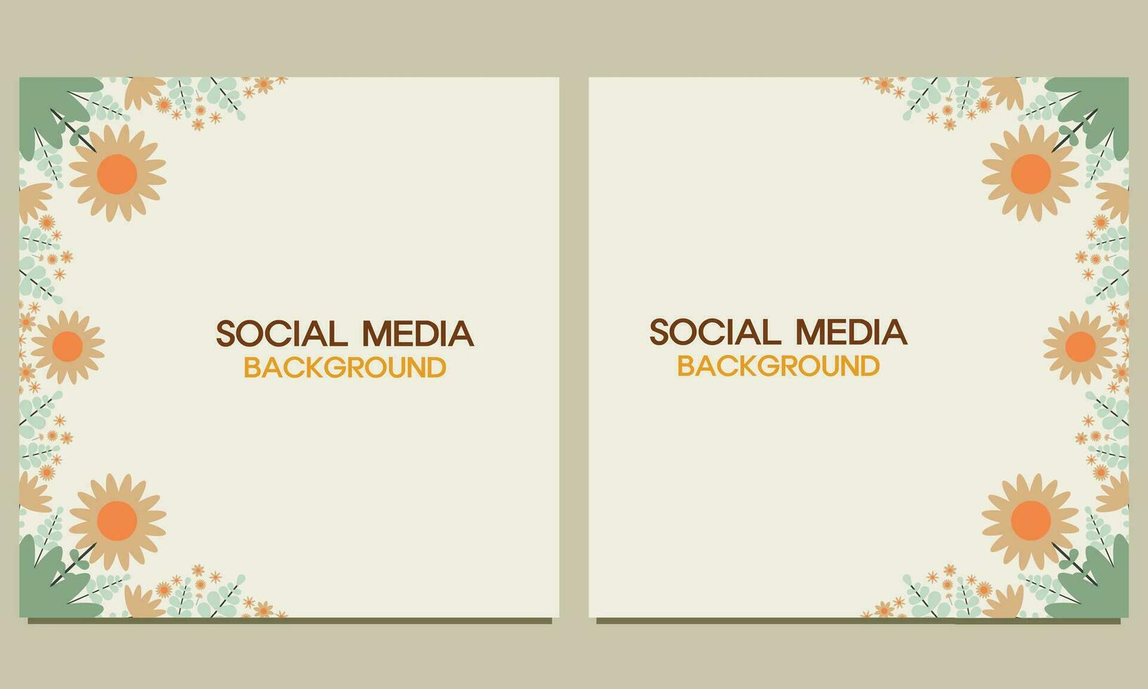 social media post background with natural floral ornament. Suitable for social media post, banner design and internet ads. vector
