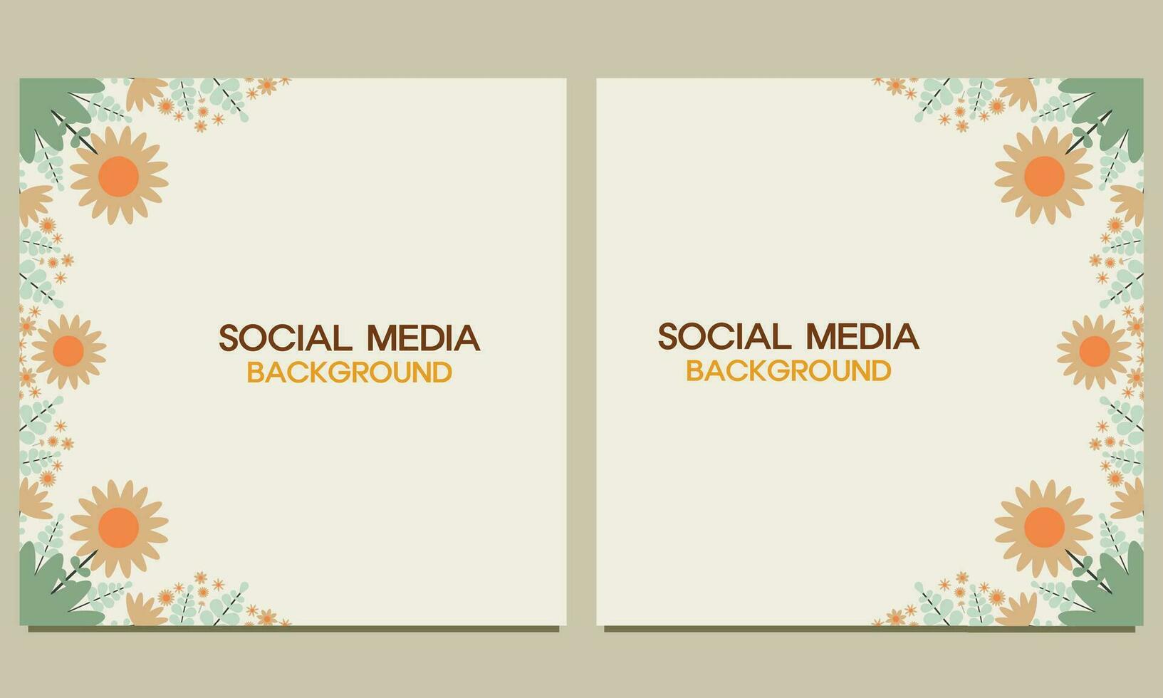 social medios de comunicación enviar antecedentes con natural floral ornamento. adecuado para social medios de comunicación correo, bandera diseño y Internet anuncios vector