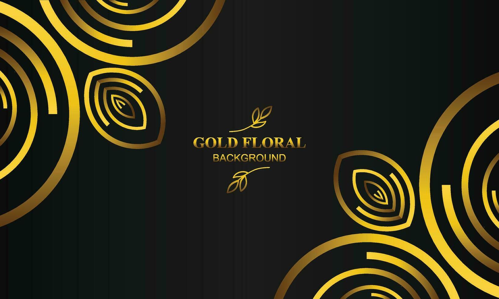 elegant gold floral background with floral and leaf ornament vector