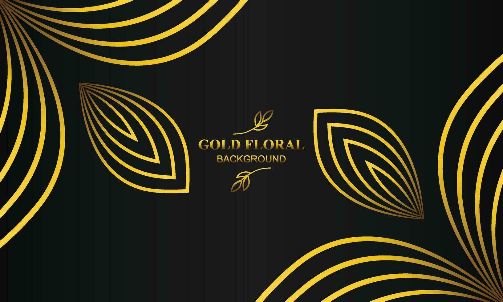premium elegant gold floral background with floral and leaf ornament vector