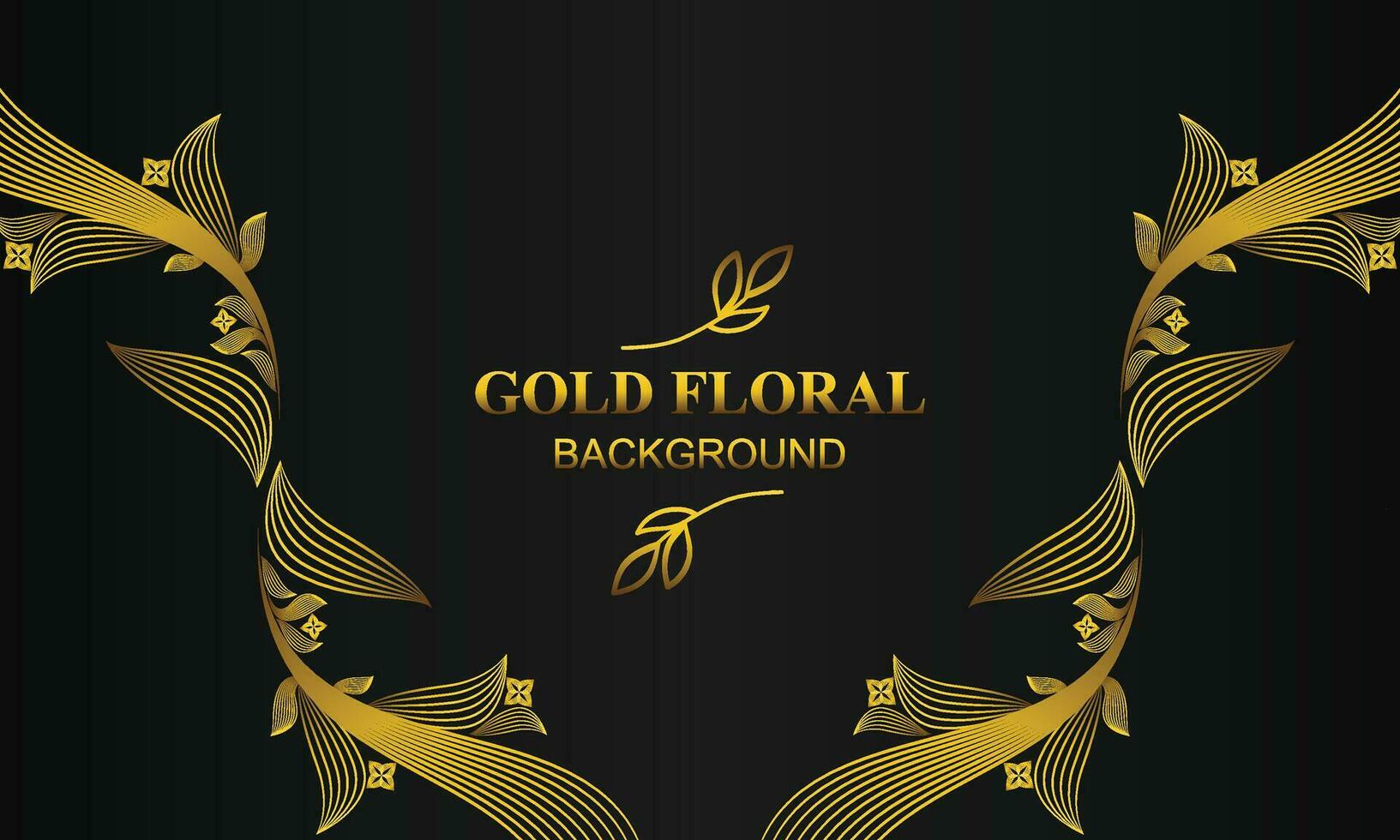 elegant gold floral background with floral and leaf ornament vector