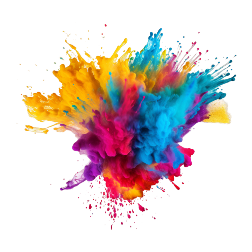 Happy Holi Colors Splash Powder Festival Of India ai generative png