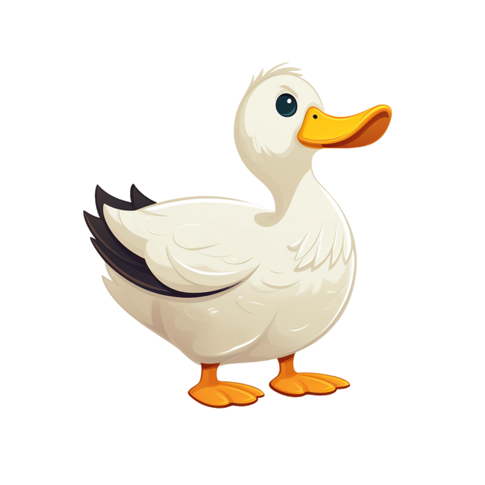 White duck cartoon style ai generative 29760971 PNG