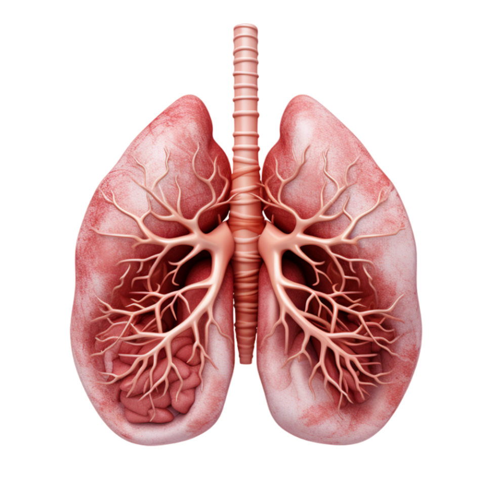 mänsklig inre organ med lungor ai generativ png