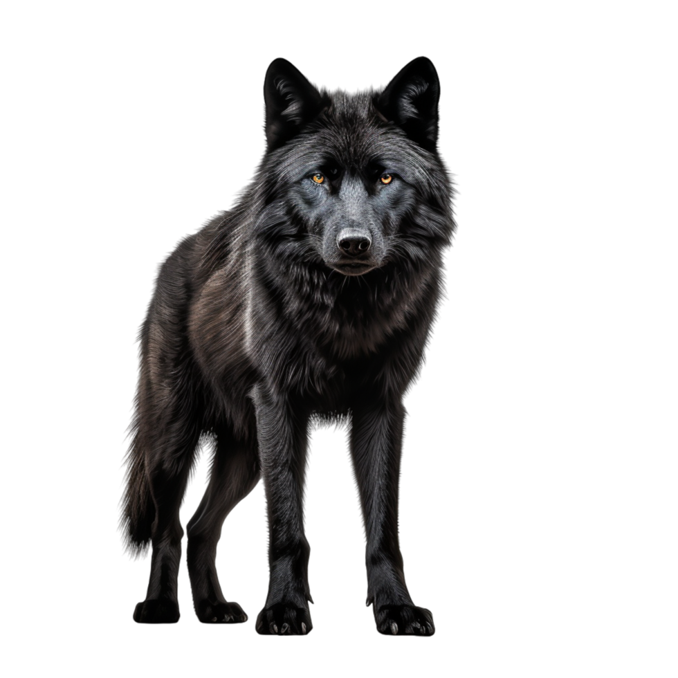 Preto Lobo frente Visão ai generativo png