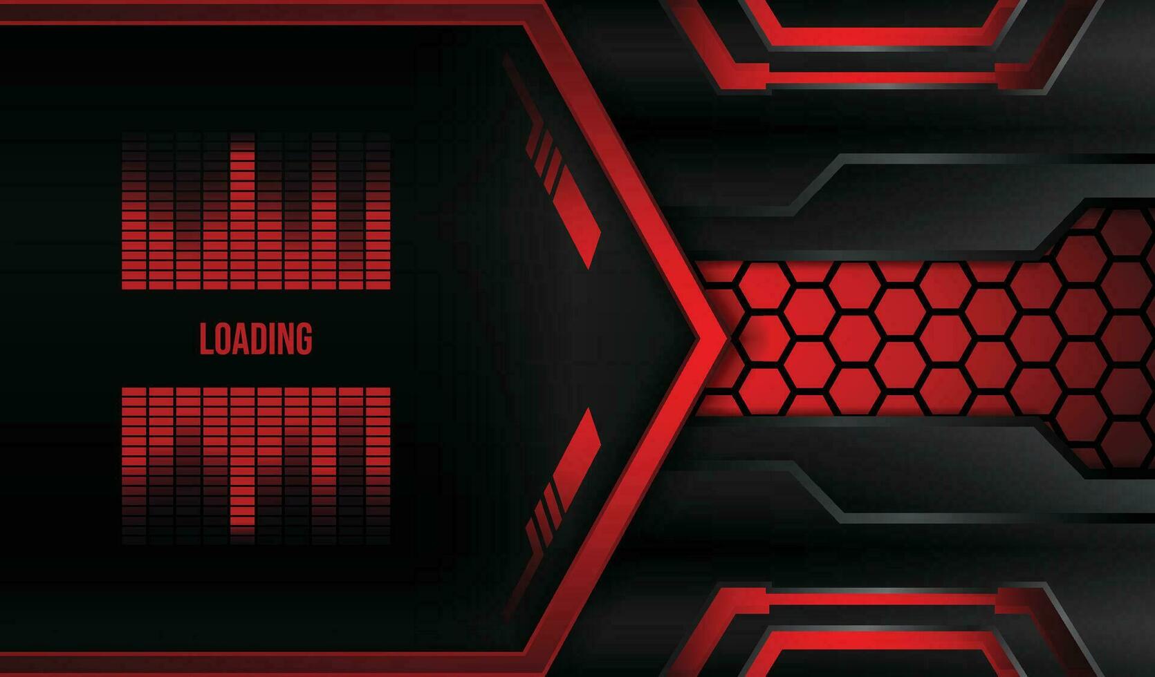 Black and Red Metal Technology Abstract Gaming Background vector