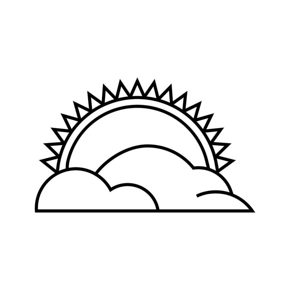 Sunset icon vector. Sunrise illustration sign. Sun symbol or logo. vector