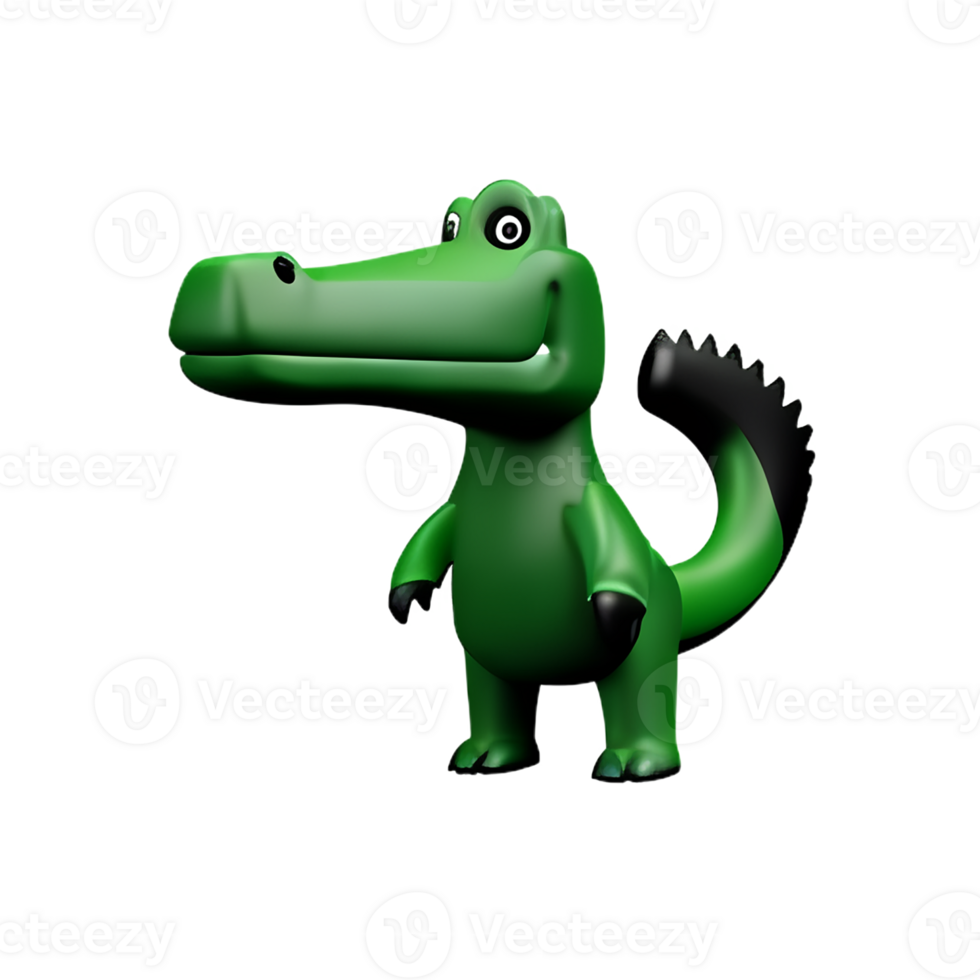 alligator 3d rendering icon illustration png