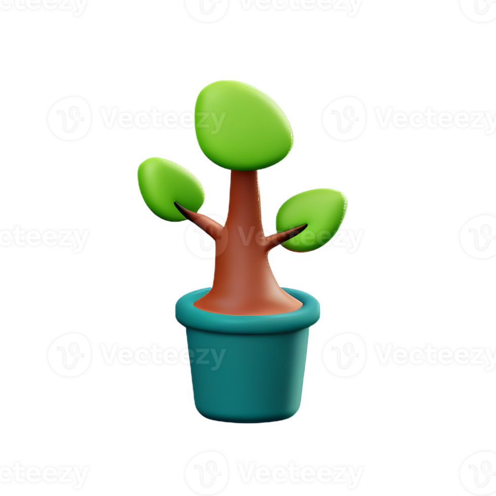 shrub 3d rendering icon illustration png