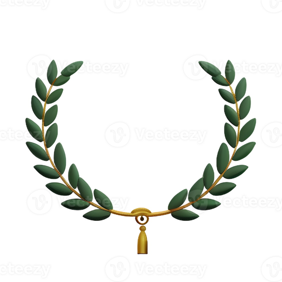 laurel wreath 3d rendering icon illustration png