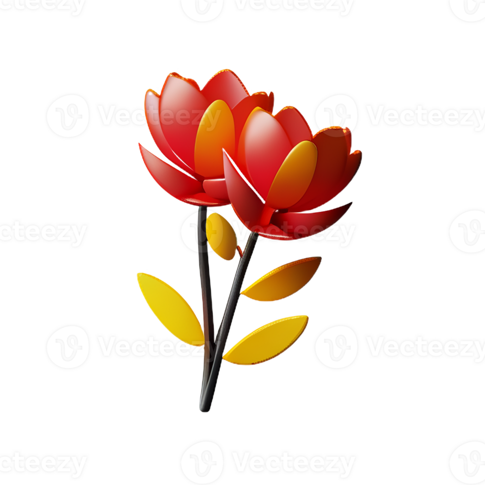 getrocknet Blumen 3d Rendern Symbol Illustration png