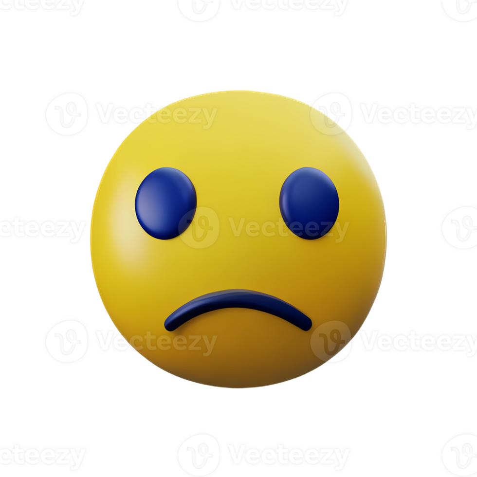 verdrietig emoji 3d renderen icoon illustratie png