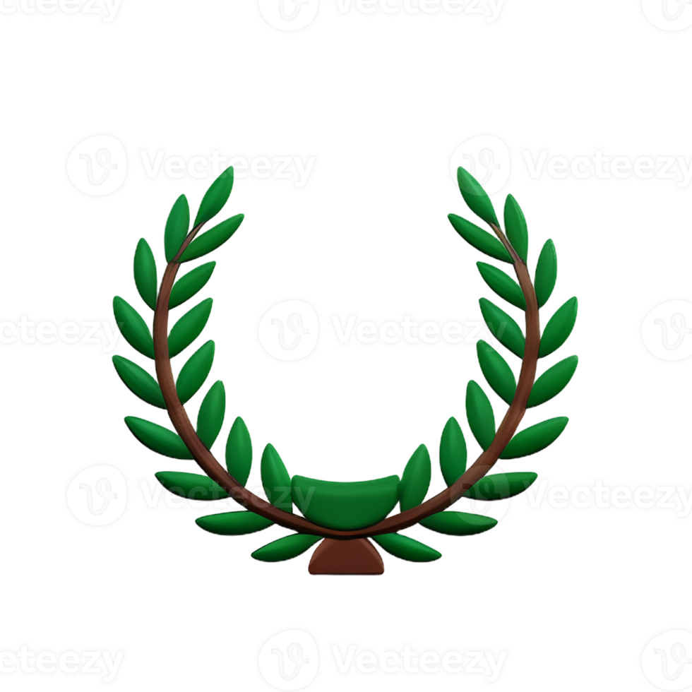 laurel wreath 3d rendering icon illustration png