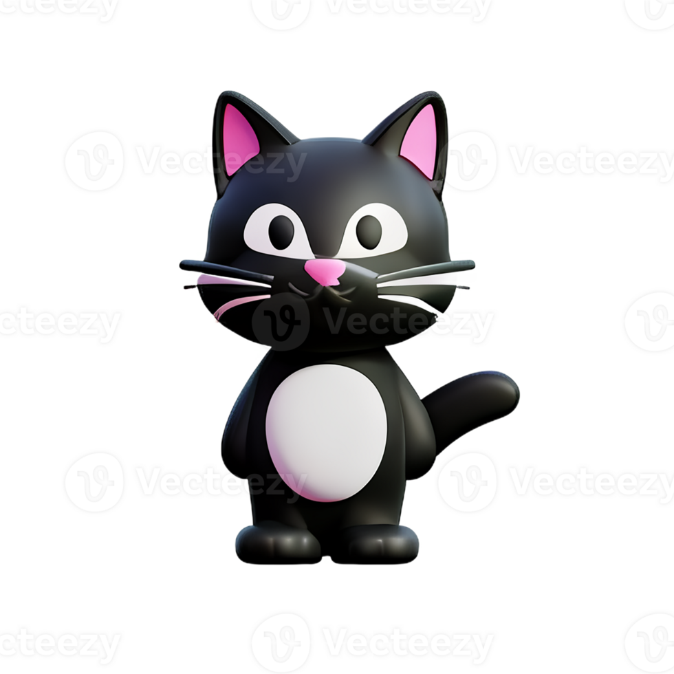 cat cartoon 3d rendering icon illustrationashionable illustration png
