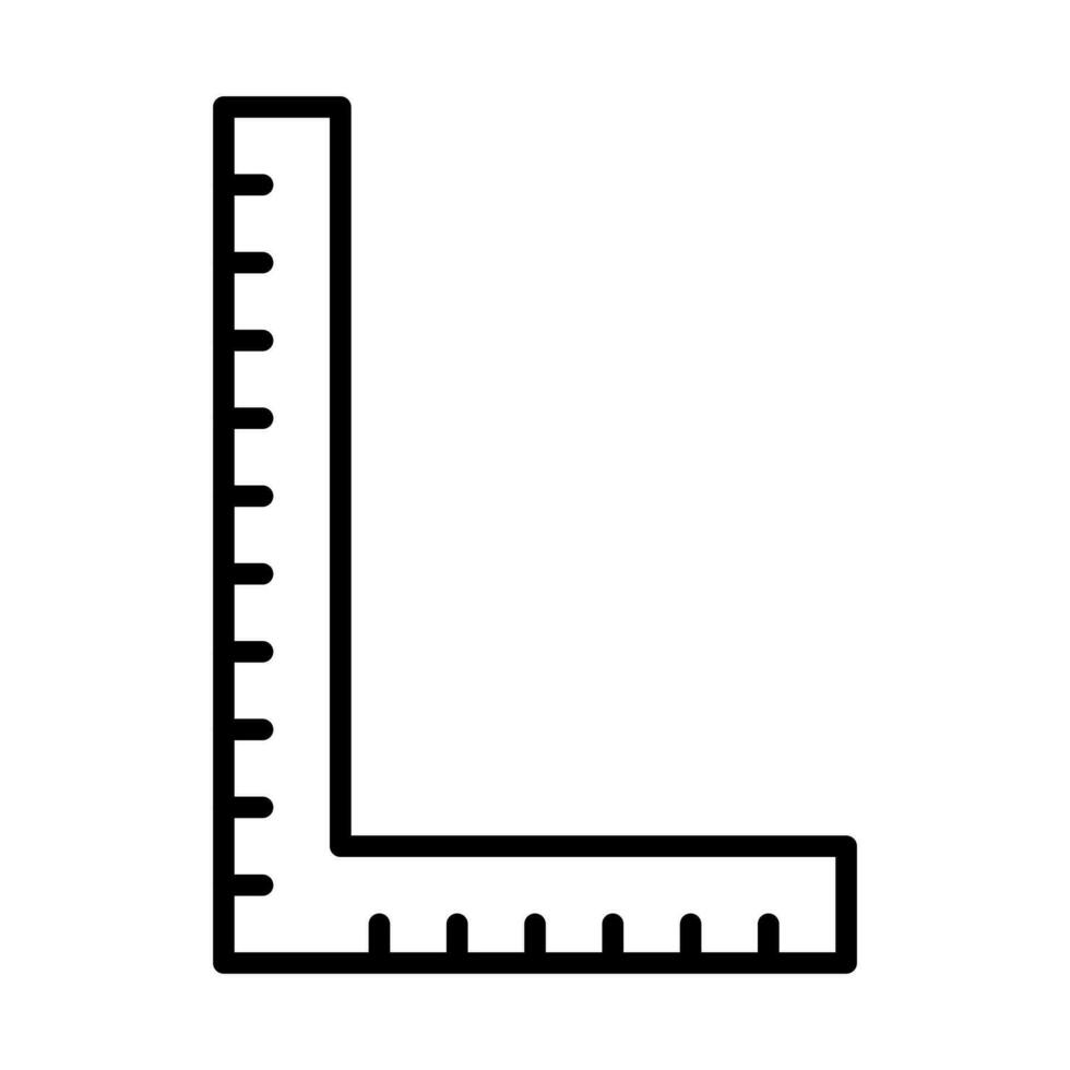 framing ruler square measurement tool icon in line style vector