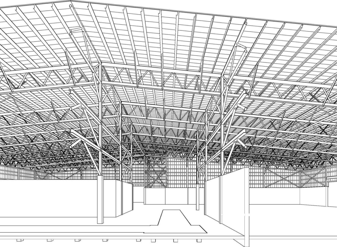 3D illustration of building structure vector