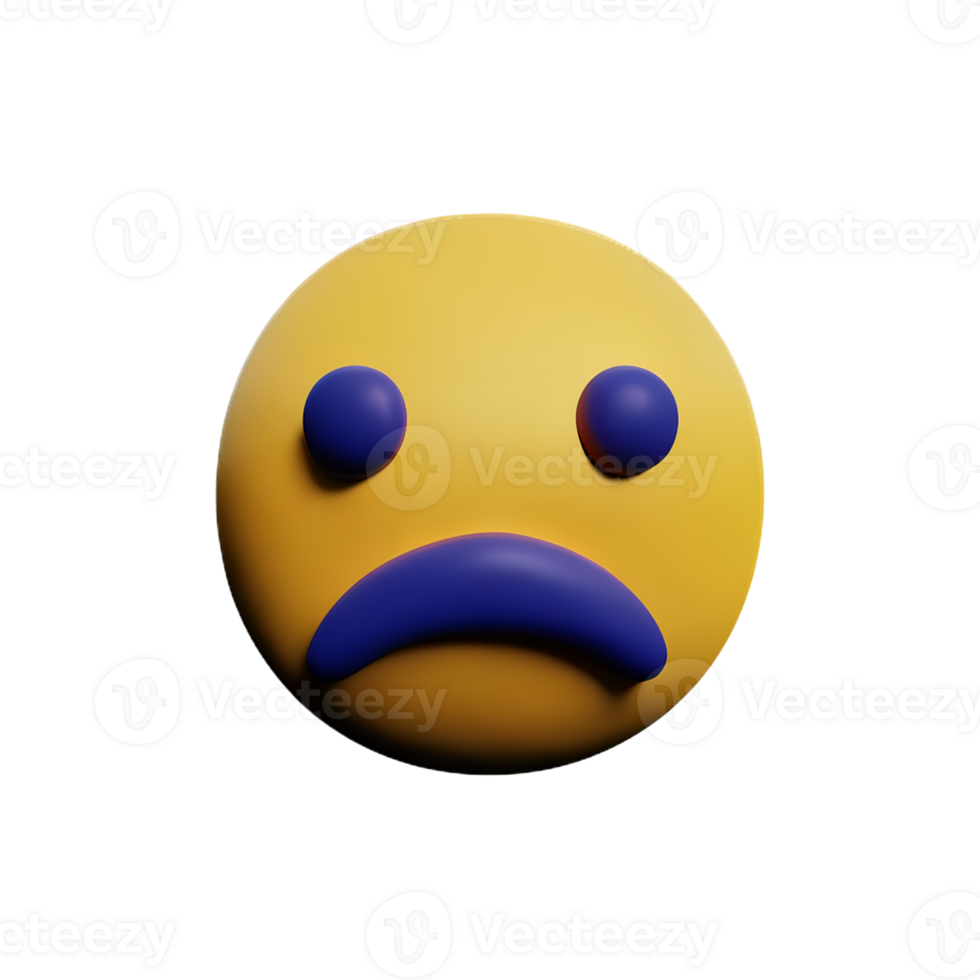 sad emoji 3d rendering icon illustration png