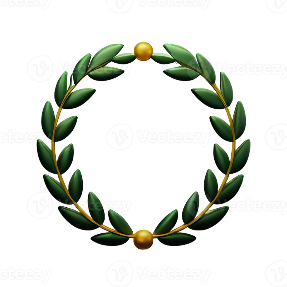 laurel wreath 3d rendering icon illustration png