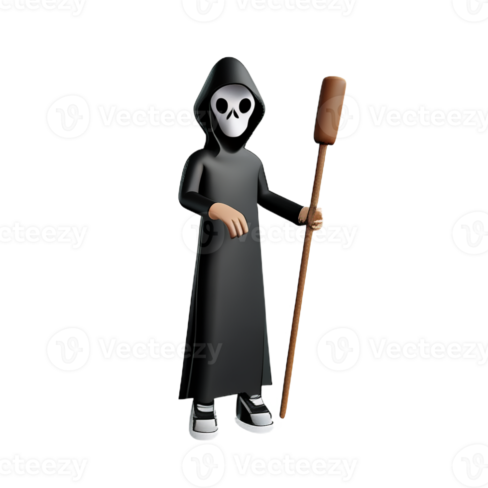 grim reaper 3d rendering icon illustration png