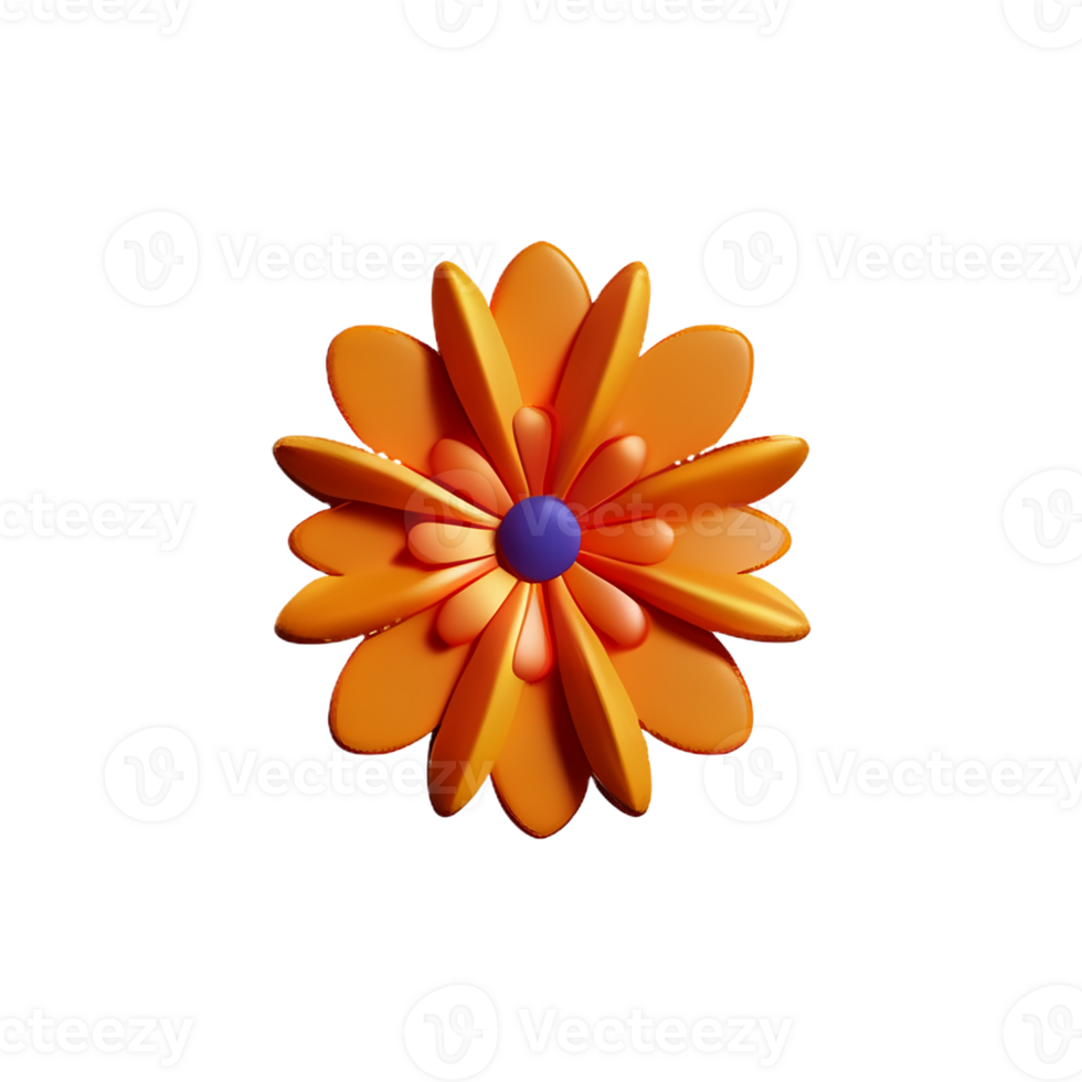 boho flowers 3d rendering icon illustration png