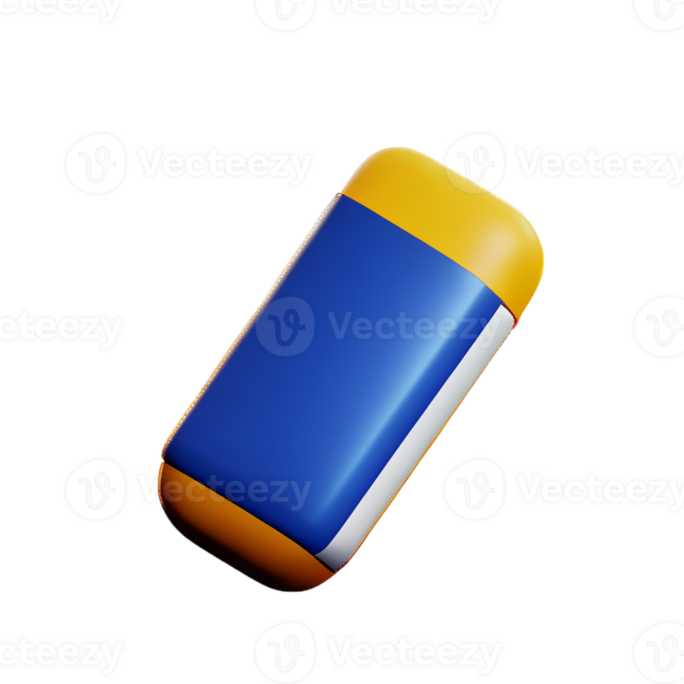 eraser 3d rendering icon illustration png