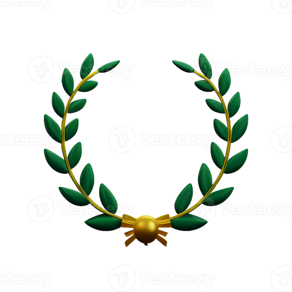 laurel wreath 3d rendering icon illustration png