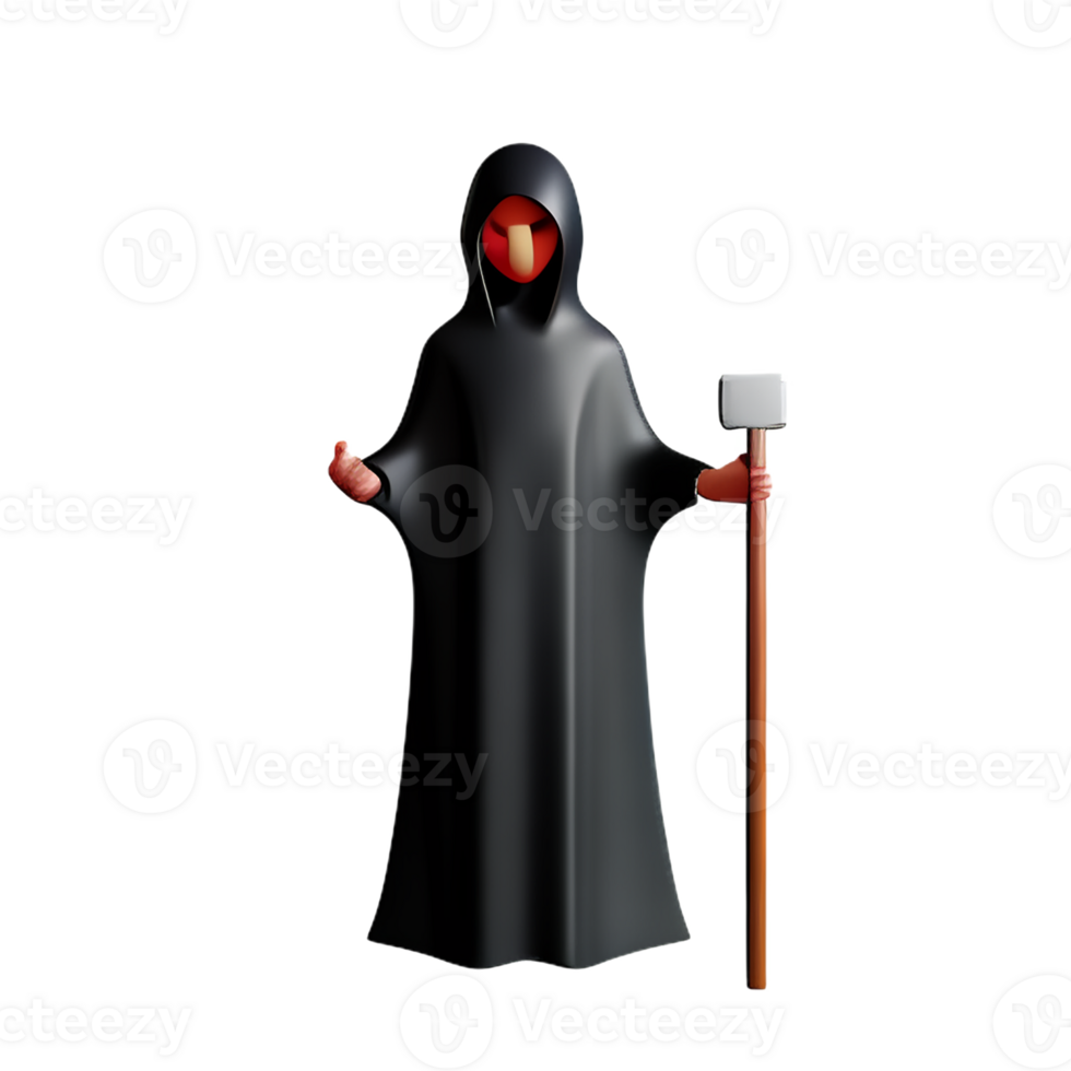 grim reaper 3d rendering icon illustration png