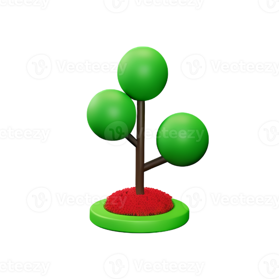 shrub 3d rendering icon illustration png
