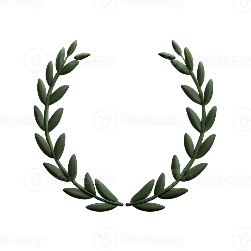 laurel wreath 3d rendering icon illustration png