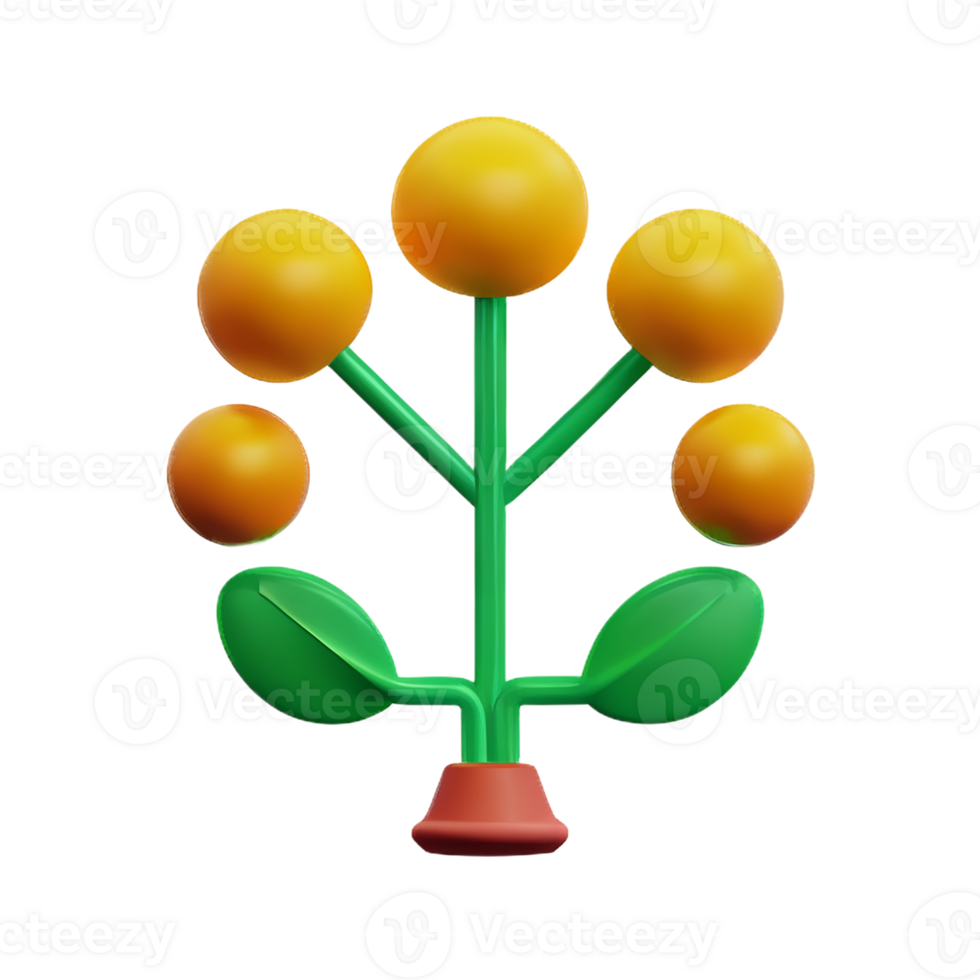 boho flowers 3d rendering icon illustration png