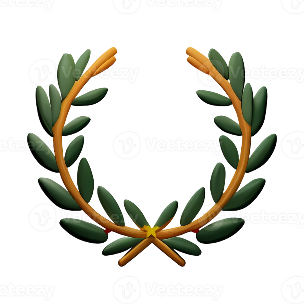 laurel wreath 3d rendering icon illustration png