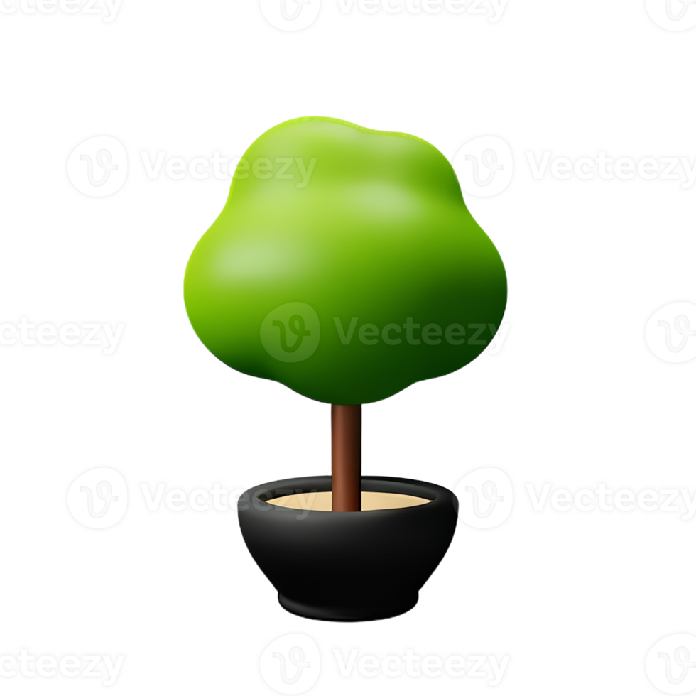 shrub 3d rendering icon illustration png