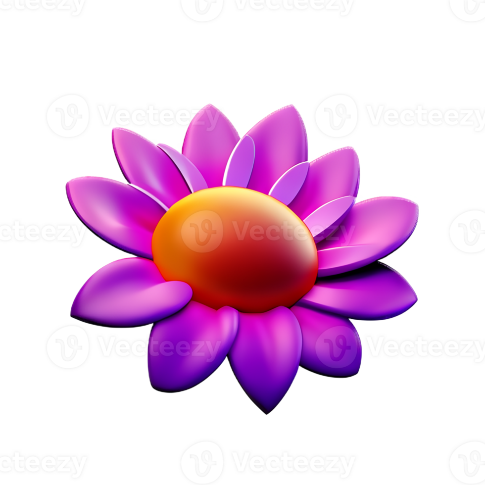 boho flowers 3d rendering icon illustration png
