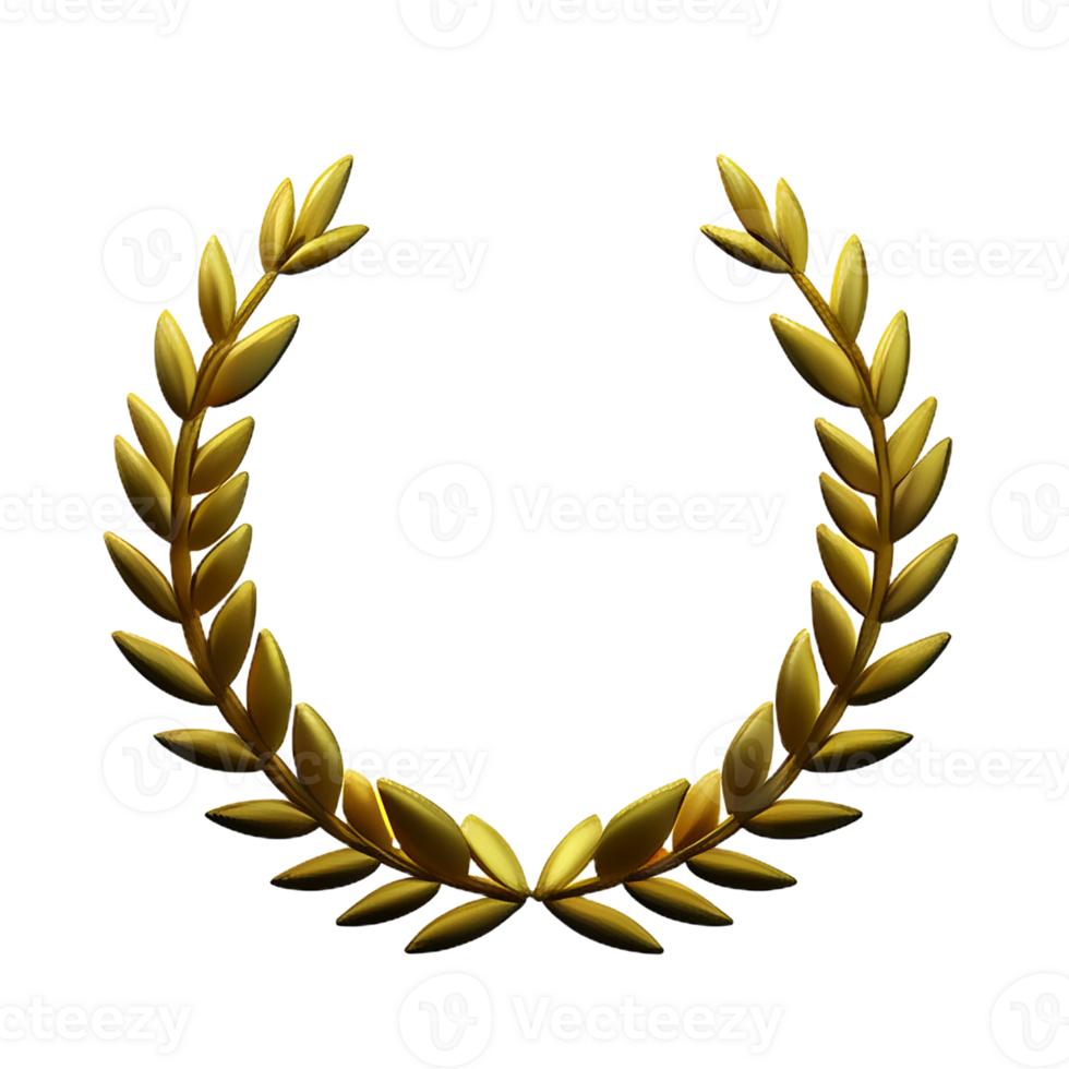 laurel wreath 3d rendering icon illustration png