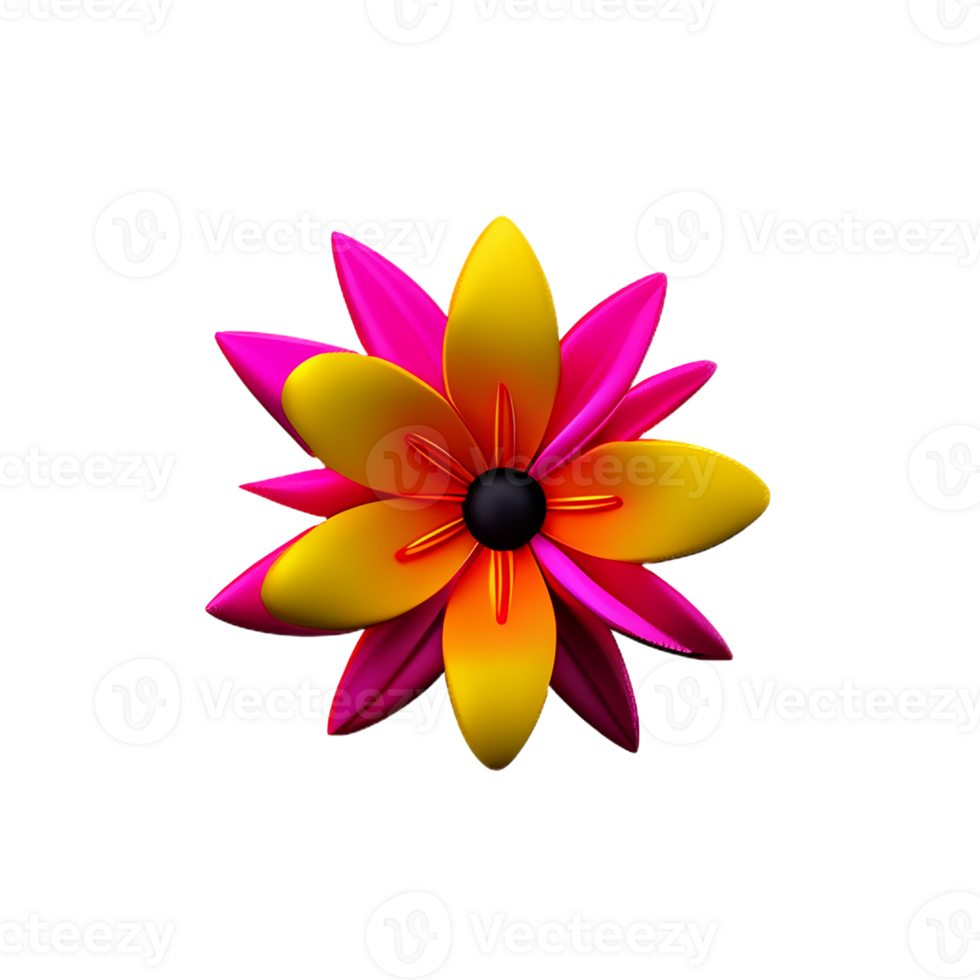 boho flowers 3d rendering icon illustration png