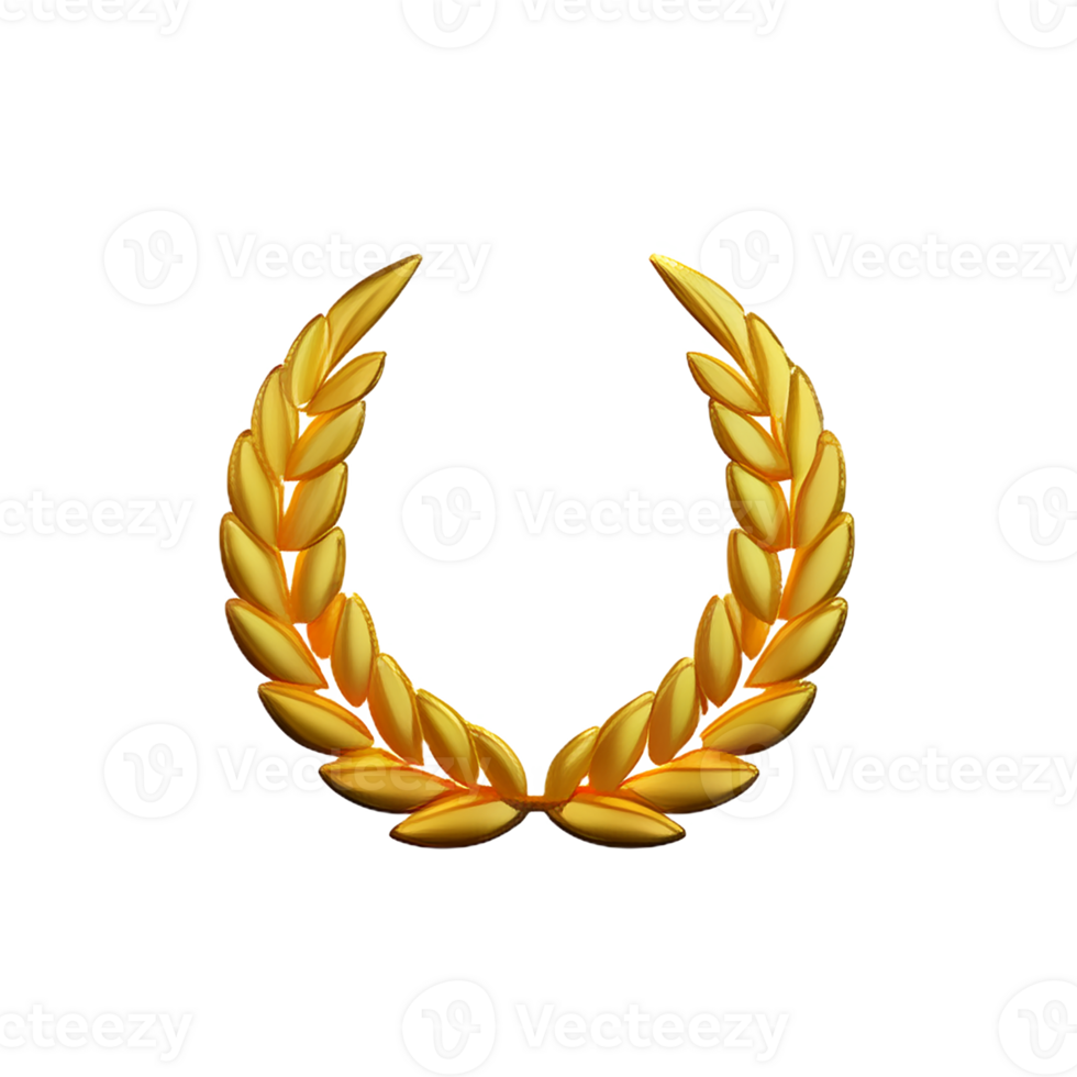 laurel wreath 3d rendering icon illustration png