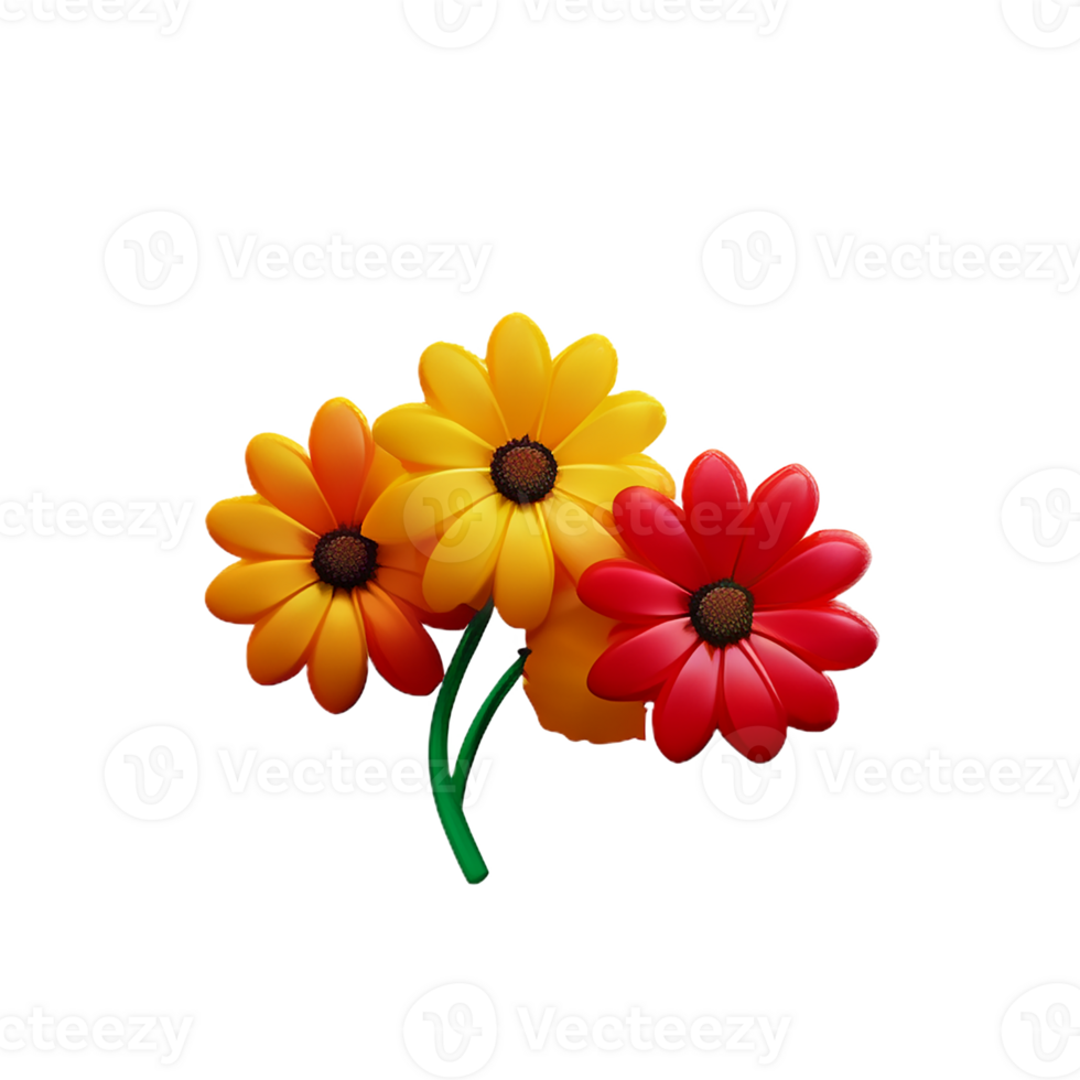 dried flowers 3d rendering icon illustration png