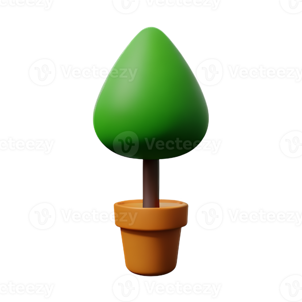 shrub 3d rendering icon illustration png