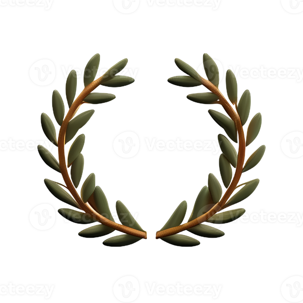 laurel wreath 3d rendering icon illustration png