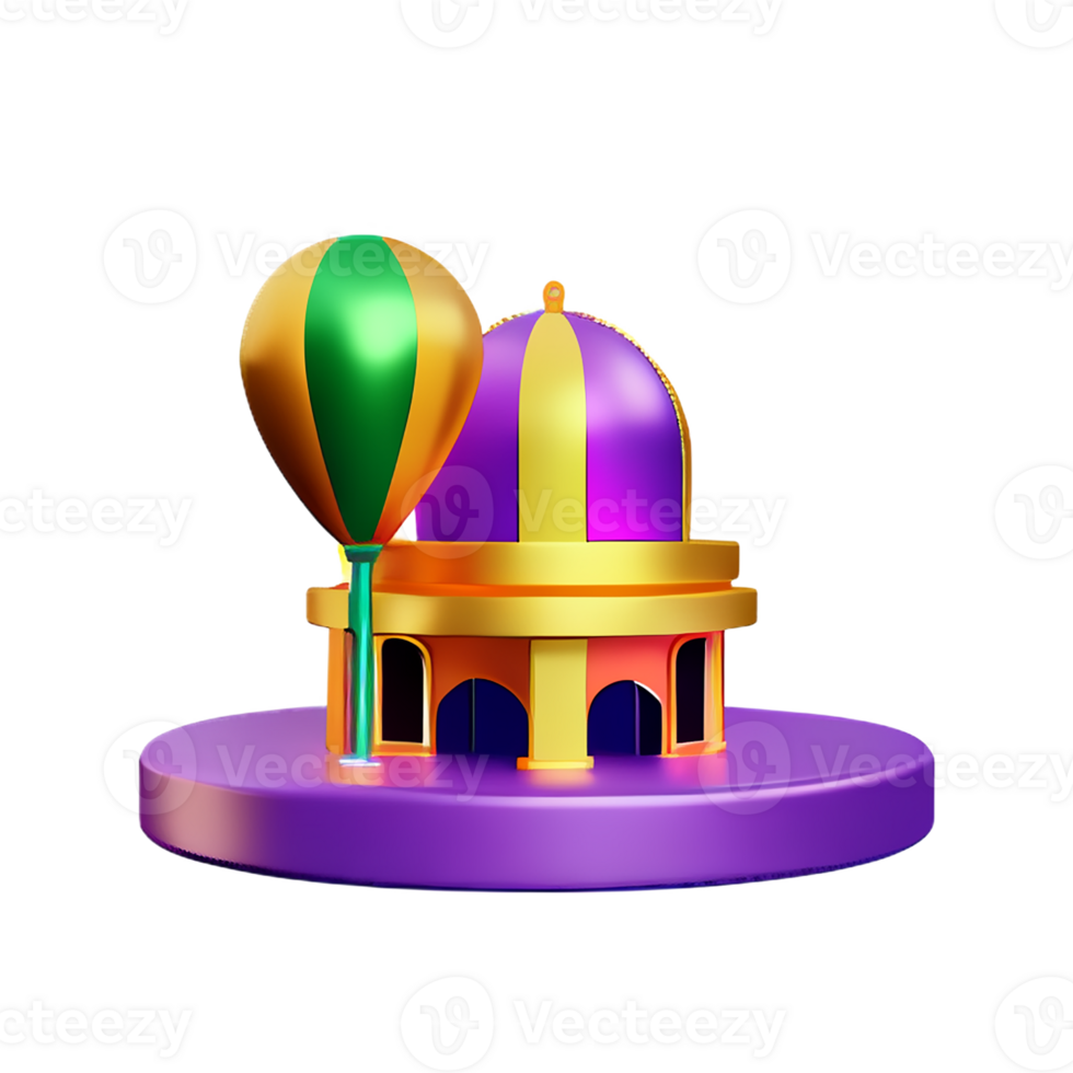 mardi gras 3d rendering icon illustration png