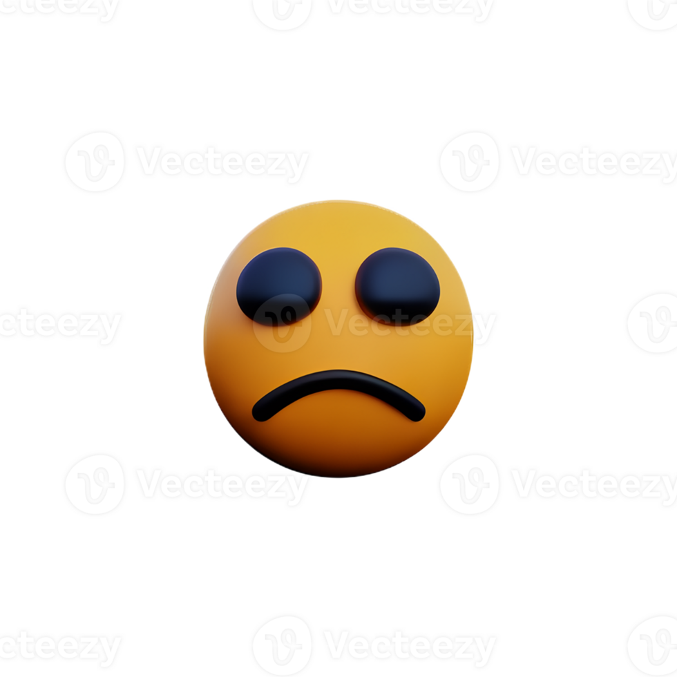 sad emoji 3d rendering icon illustration png