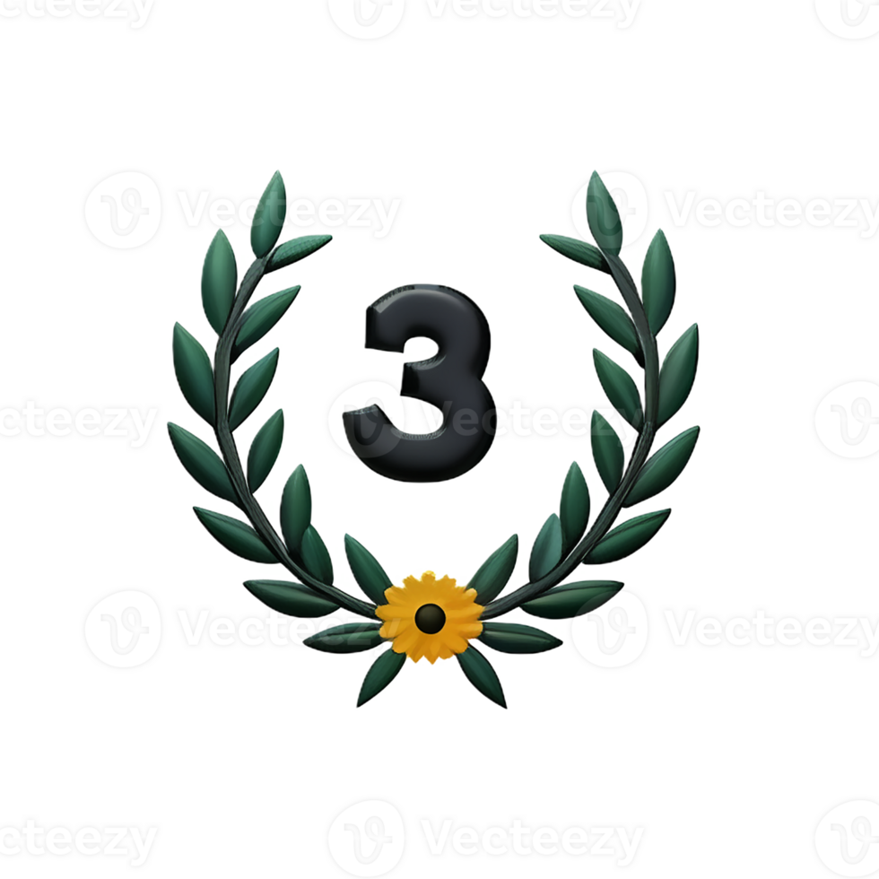 laurel wreath 3d rendering icon illustration png