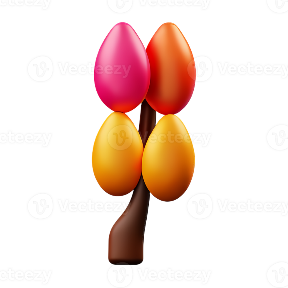 boho flowers 3d rendering icon illustration png