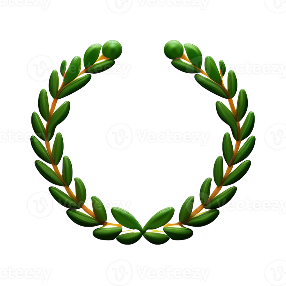 laurel wreath 3d rendering icon illustration png
