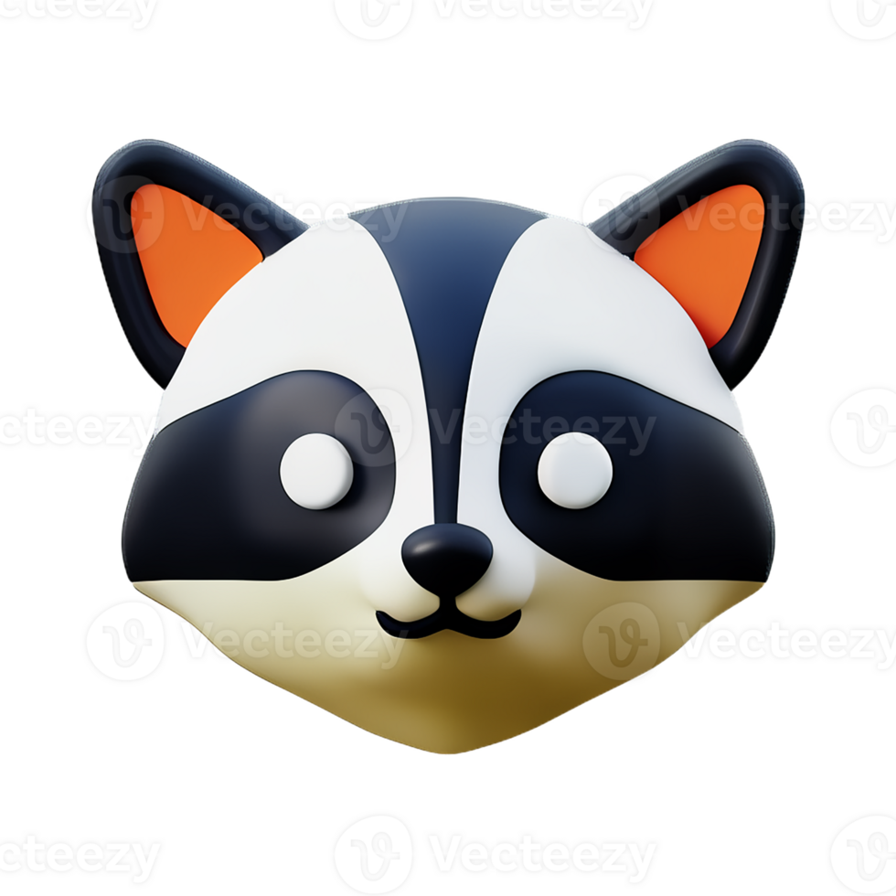 raccoon 3d rendering icon illustration png