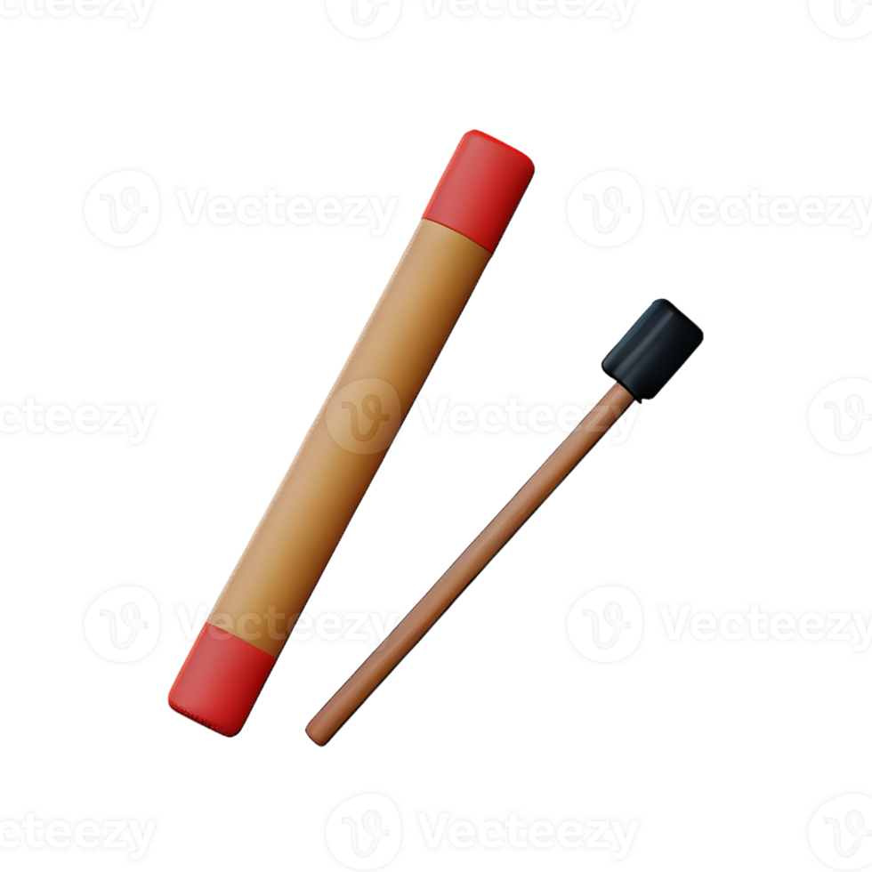 stick 3d rendering icon illustration png