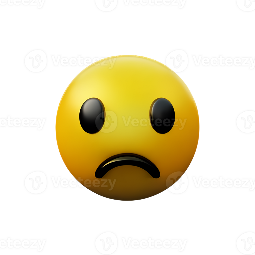 sad emoji 3d rendering icon illustration png