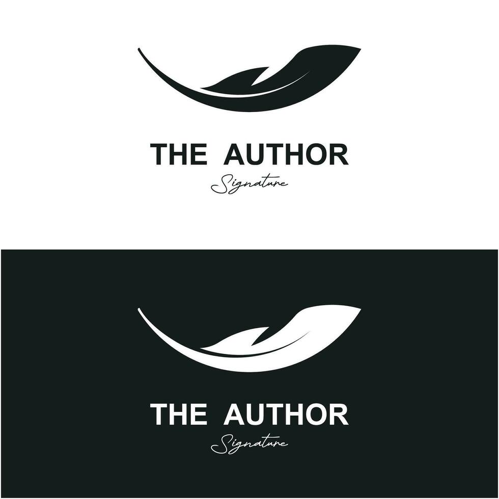 del autor pluma logo vector icono ilustración diseño