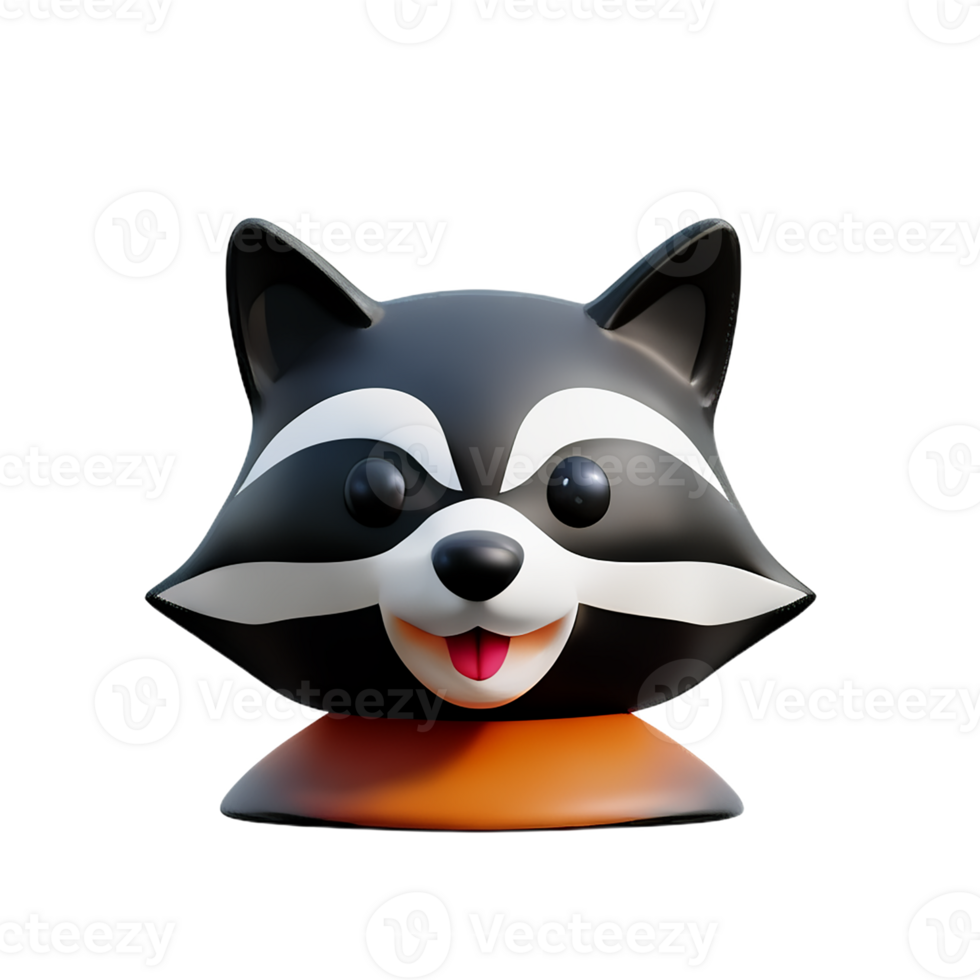 raccoon 3d rendering icon illustration png